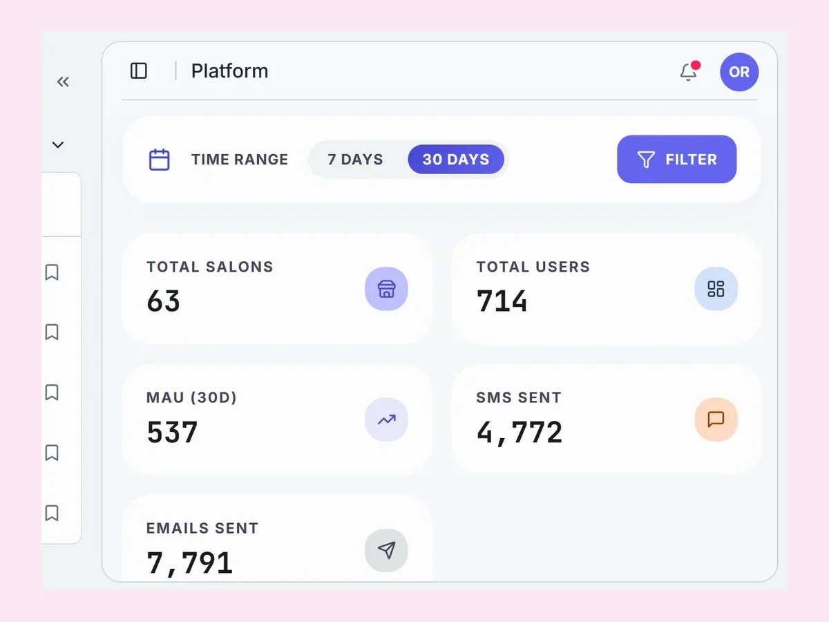 Orya nail technician and service configuration